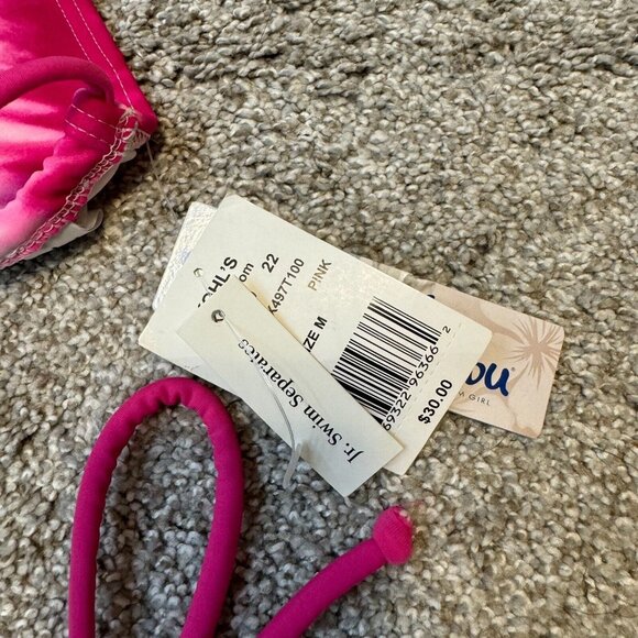 Y2K Vintage Bikini Swimsuit S Small M Medium Pink Tie-Dye Hi Cut Waist 2 Piece - Picture 6 of 9